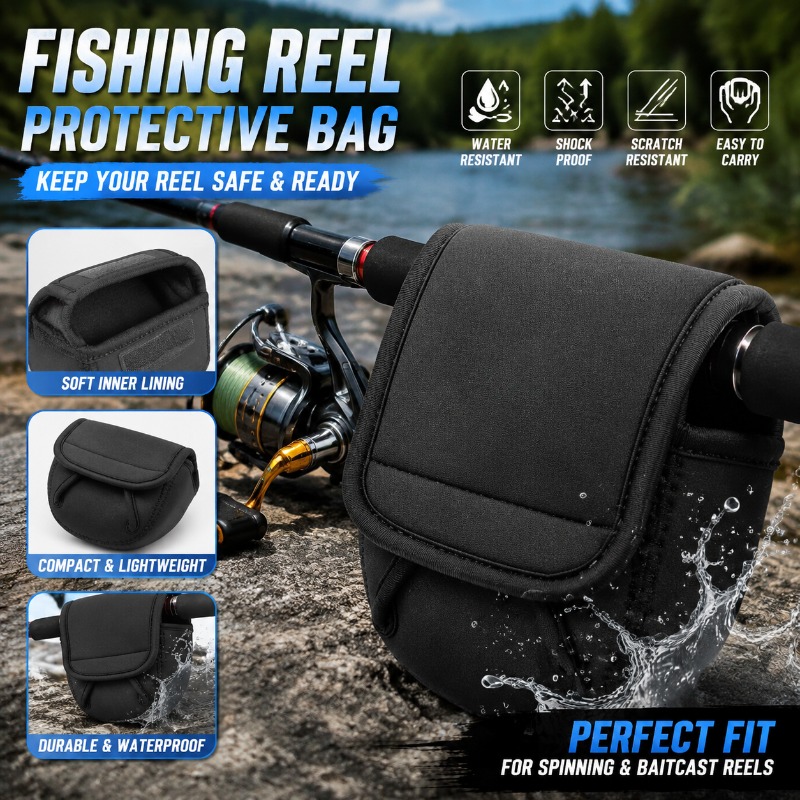 Reel Bag - กระเป๋าป้องกันรอกตกปลา กระเป๋าใส่รอกสปินนิ่ง สำหรับรอกขนาด 500-8000 อุปกรณ์จัดเก็บอุปกรณ์ตกปลาสำหรับกิจกรรมกลางแจ้ง