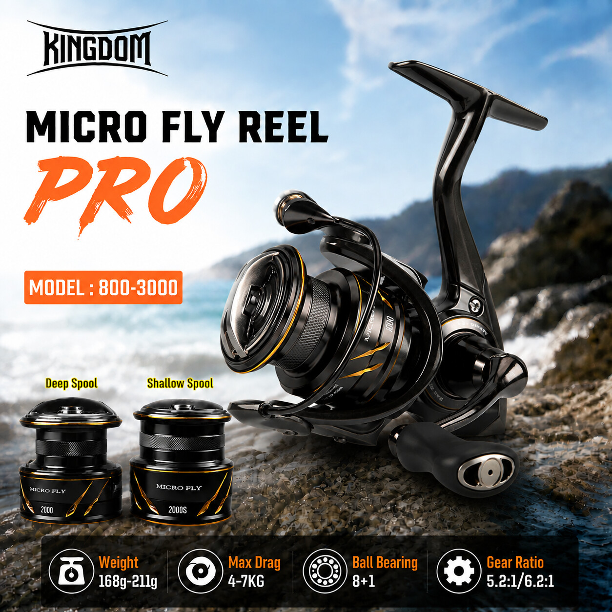 รอกตกปลา Kingdom Micro Fly Pro - Shimano Reel Stradic บทวิจารณ์และราคา